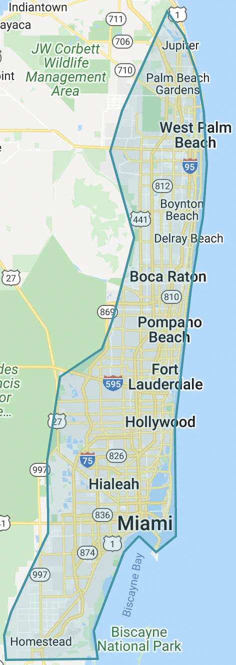 Alive Water delivery area map for Florida