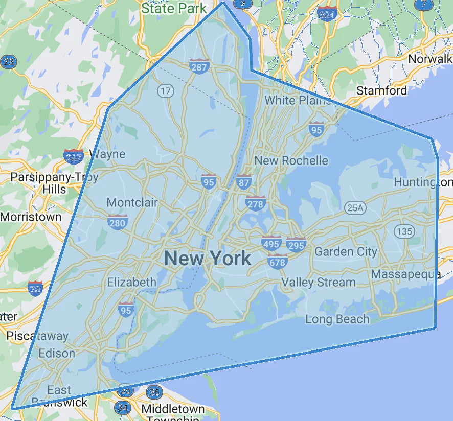 Alive Water delivery area map for New jersey